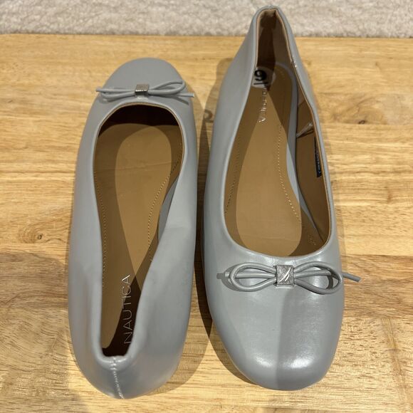 Nautica Balletcore Flats w/ Bow Women's Sz 9 Shoes Dusty Blue Gray Classiccore - Picture 8 of 16